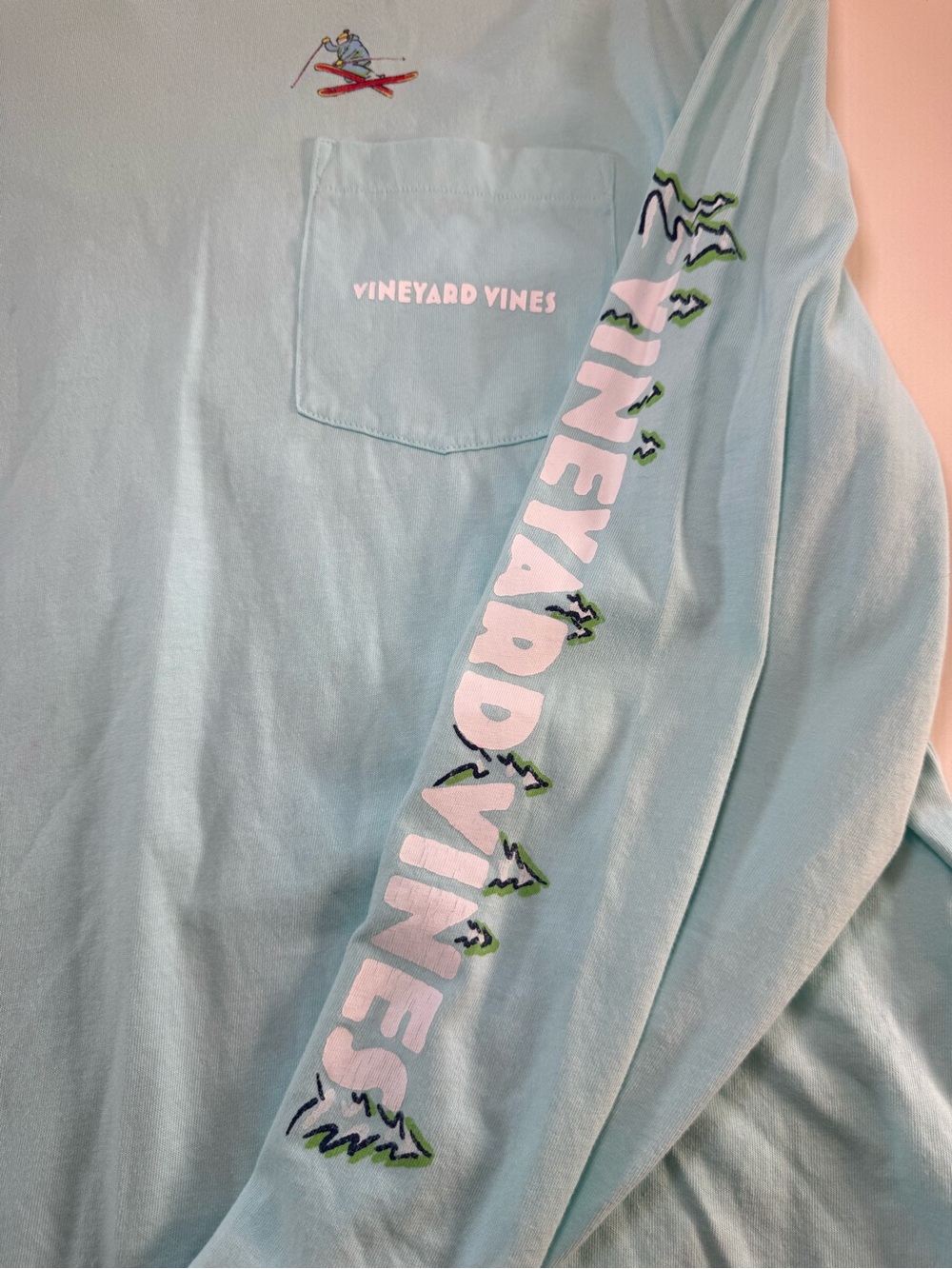 Vineyard Vines Men’s Long-Sleeve Pocket Tee - Aqua Blue - Picture 7 of 11